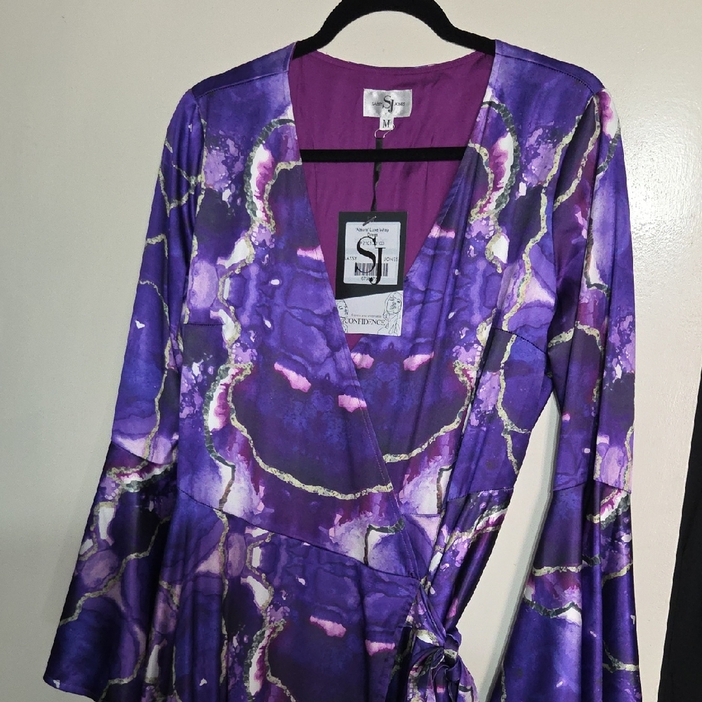 Sassy Jones Purple Luxe Wrap Dress